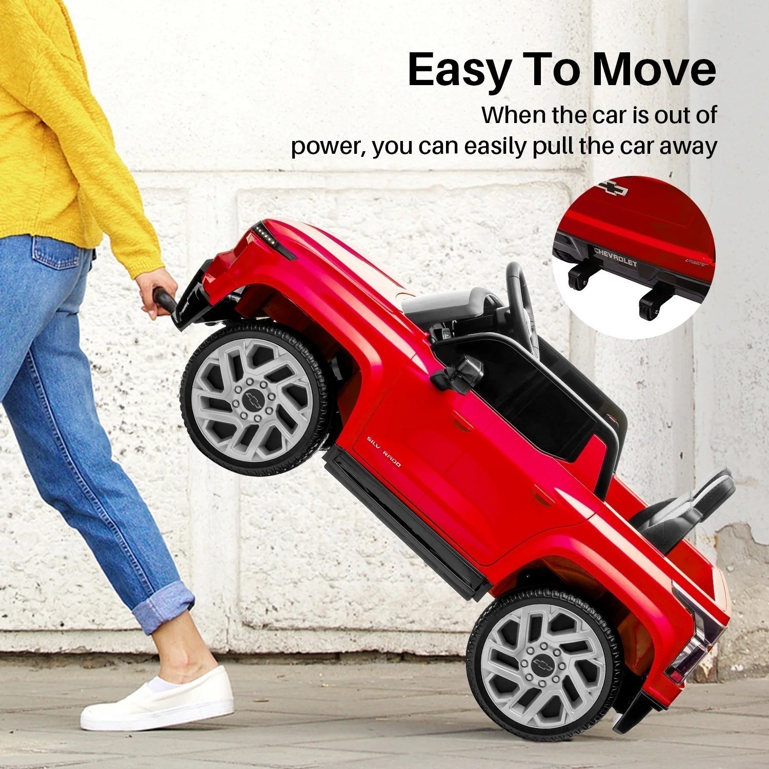 Licensed Chevrolet Silverado Kids Ride on Truck with Remote Electric Car Toy