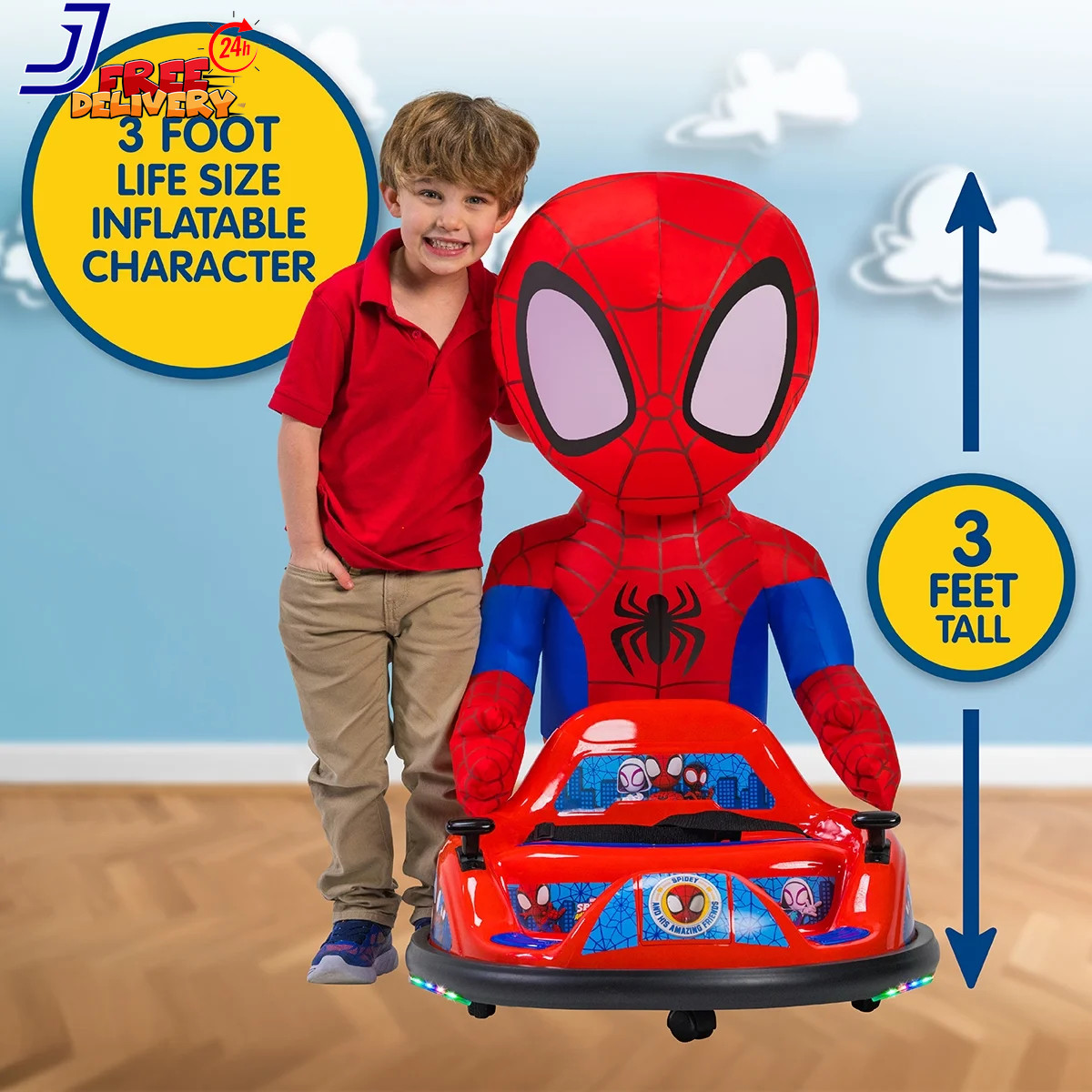Spidey Imaginair 6V Ride-On Bumper Car with Inflatable Character FREE SHIPPING