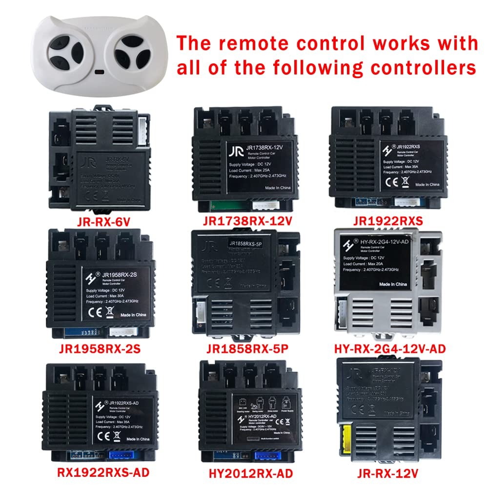 JR1602FCC 2.4Ghz Bluetooth Remote Control for Power Wheels,Remote Transmitter…