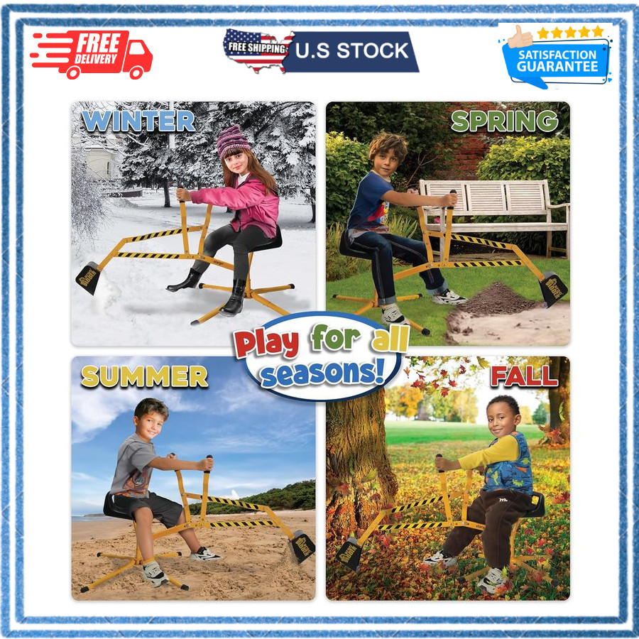 Stargo Sand Digger Kids Excavator Ride on Toy, Beach Toys Outdoor Sandbox Toy