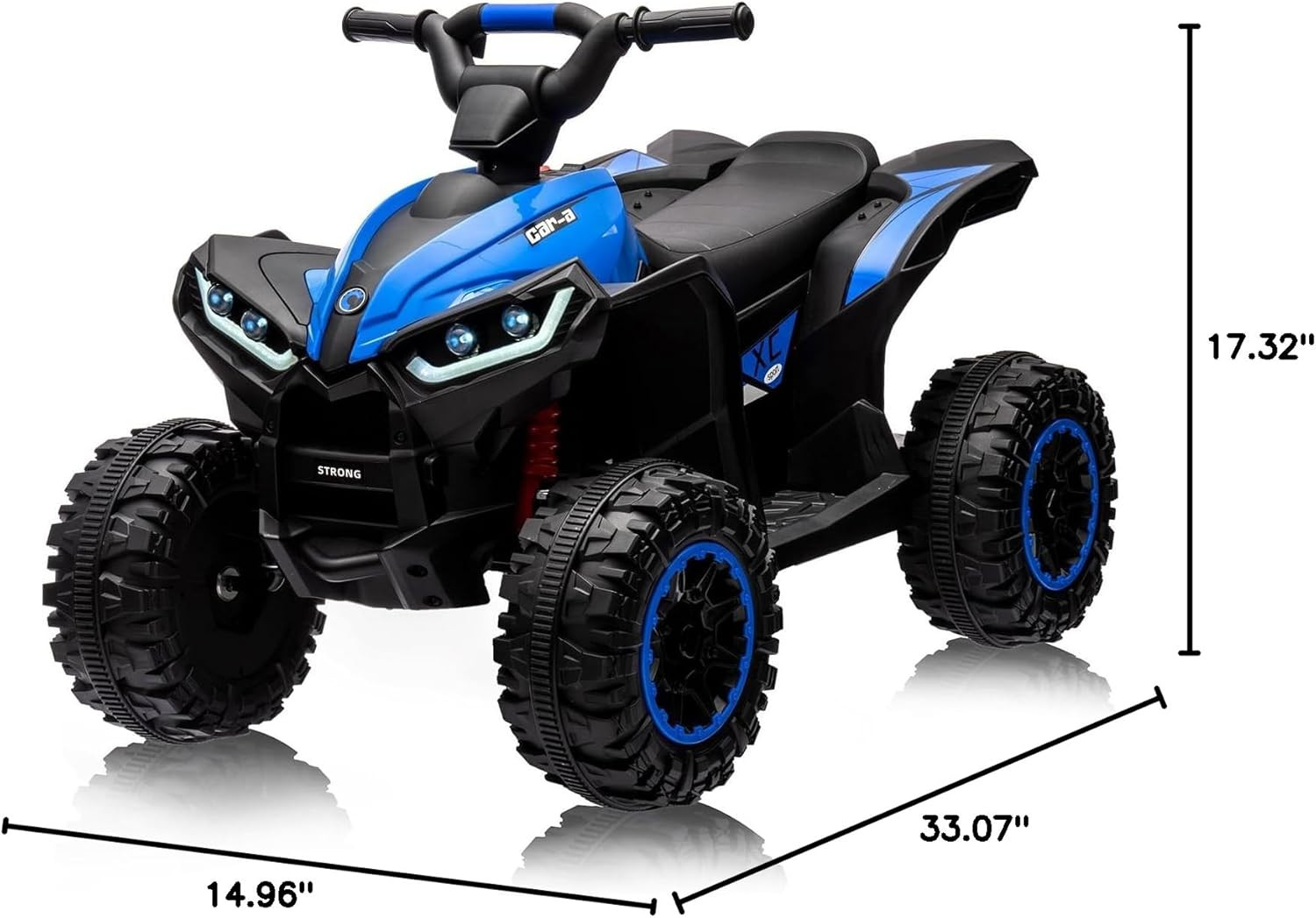 12V Kids Ride-On Electric ATV, 35W Doubal Motor 4-Wheeler Off-Road 4WD Car Toy,