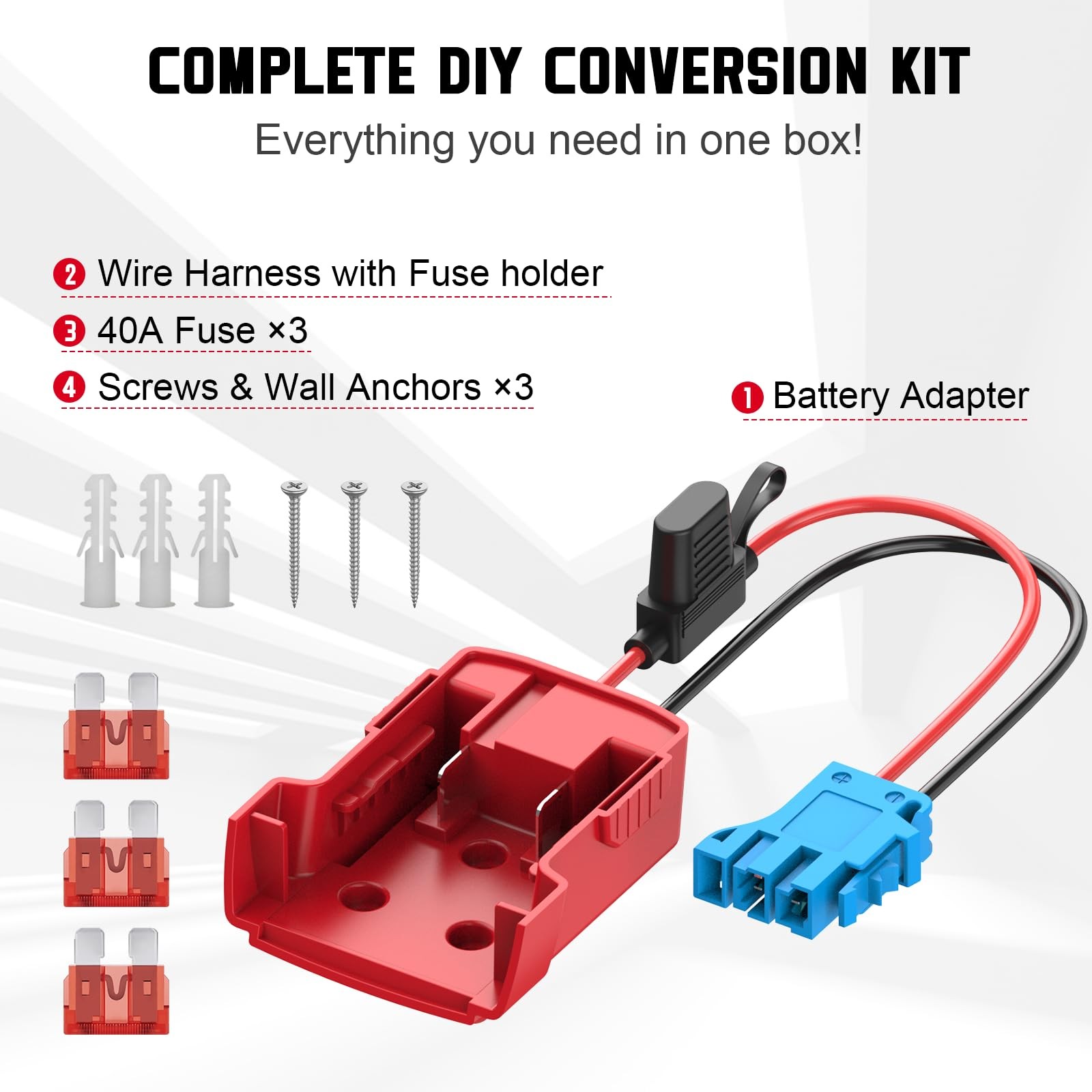 Adaptador de batería de 18 V con mazo de cables para adaptador Power Wheels