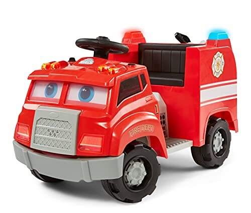 Kid Trax Real Rigs Toddler Fire Truck Interactive Ride On Toy, Kids Ages 1.5-4 Y