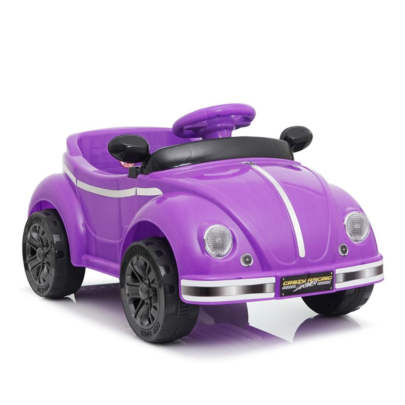 12V Kids Ride On Car Wheel LED USB & Bluetooth Suitable for Kids Aged 2-4 Purple