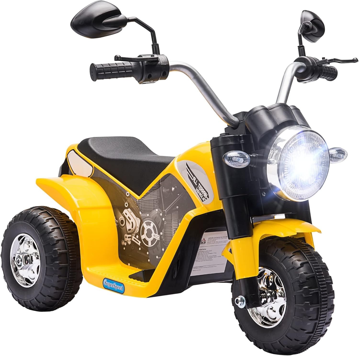 Kids Electric Motorcycle with Horn and Lights – 3-Wheel Ride-On for 18-36