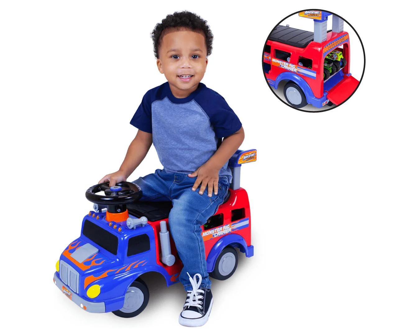 Kids Ride On Toy Adventure Force Monster Rig Carrier Transportation Age 1-3 yrs