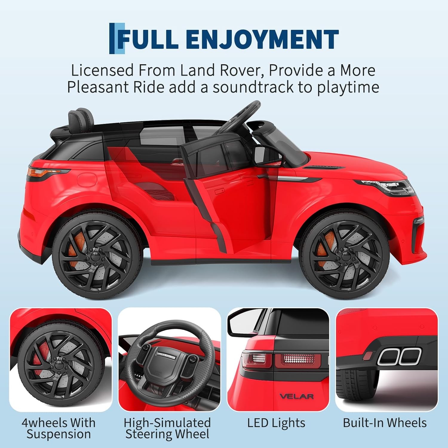Kids Ride On Electric Car with Remote Licensed Land Rover for 4-8 w/ Mp3 Player