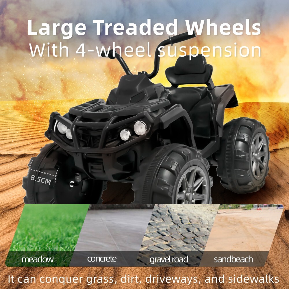 24V Kids ATV 4 Wheeler Quad Car Off-road Ride on Toy 6 mph Max-speed w/ LED MP3