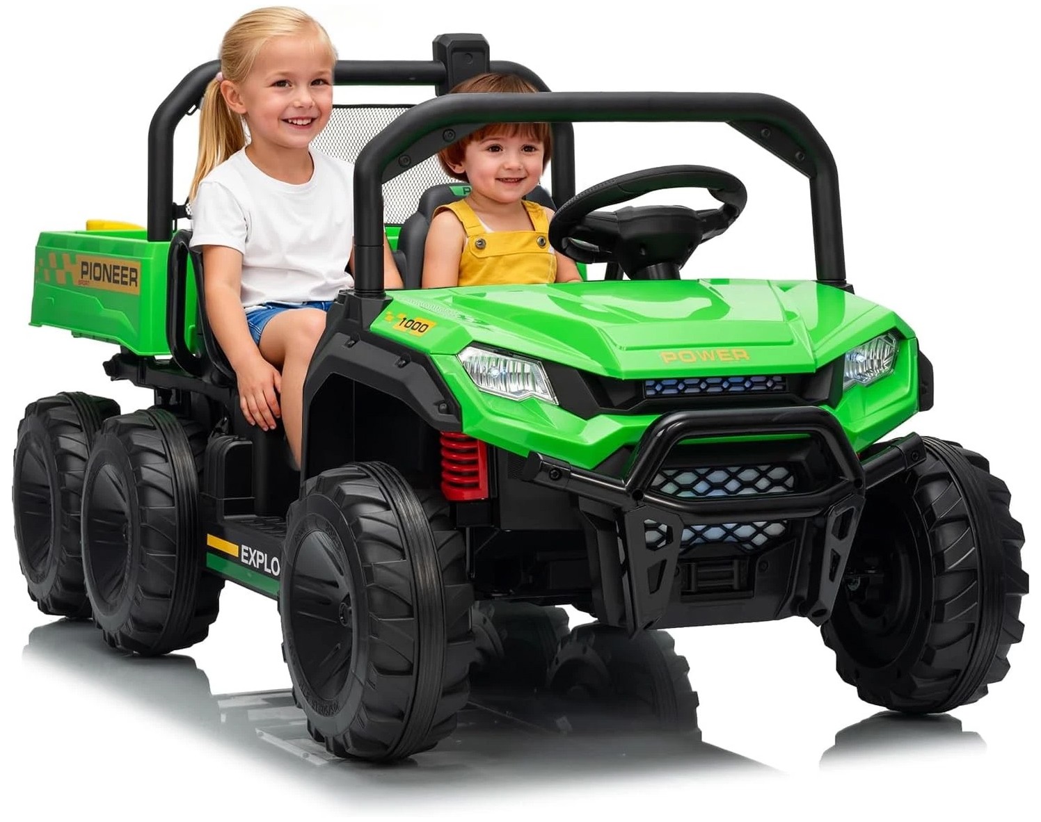 24V Kids Ride On Dump Truck 4WD for Kids Electric Car Toys 6 Wheeler W/Remote
