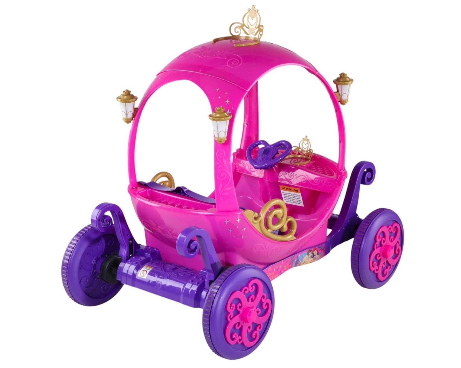 Disney Princess 24V Carriage Ride-On for Kids by Dynacraft, Pink & Purple