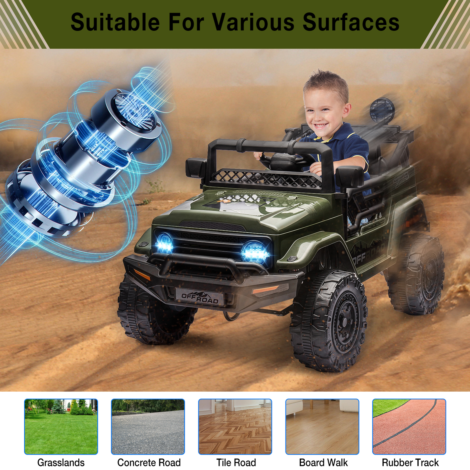 Ride On Truck Car 12V Ride On Car, Electric Vehicles With Parent Remote Control