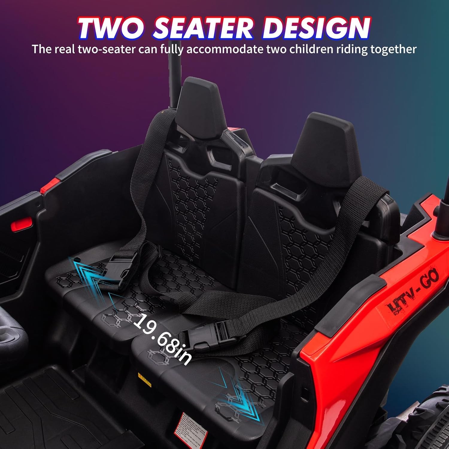 24V Ride On Utv Kids 2 Seater Electric Truck w/ Sun Shade 4WD Car Remote Control