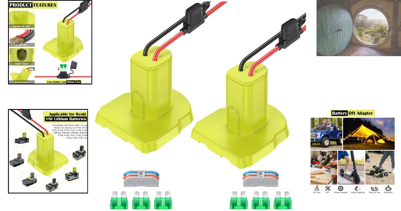 Complete 2-Pack Power Wheel Adapter for Ryobi 18V – Upgrade Your Ride On Toys
