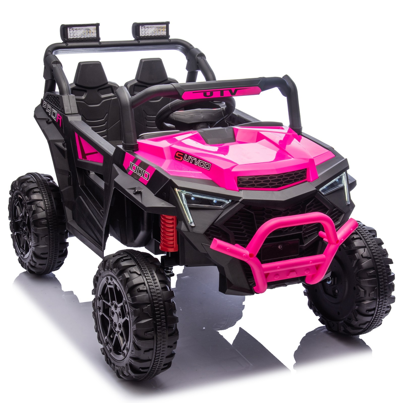 24V Kids Electric UTV w/ Parent Remote, 4-Wheel Suspension, Bluetooth