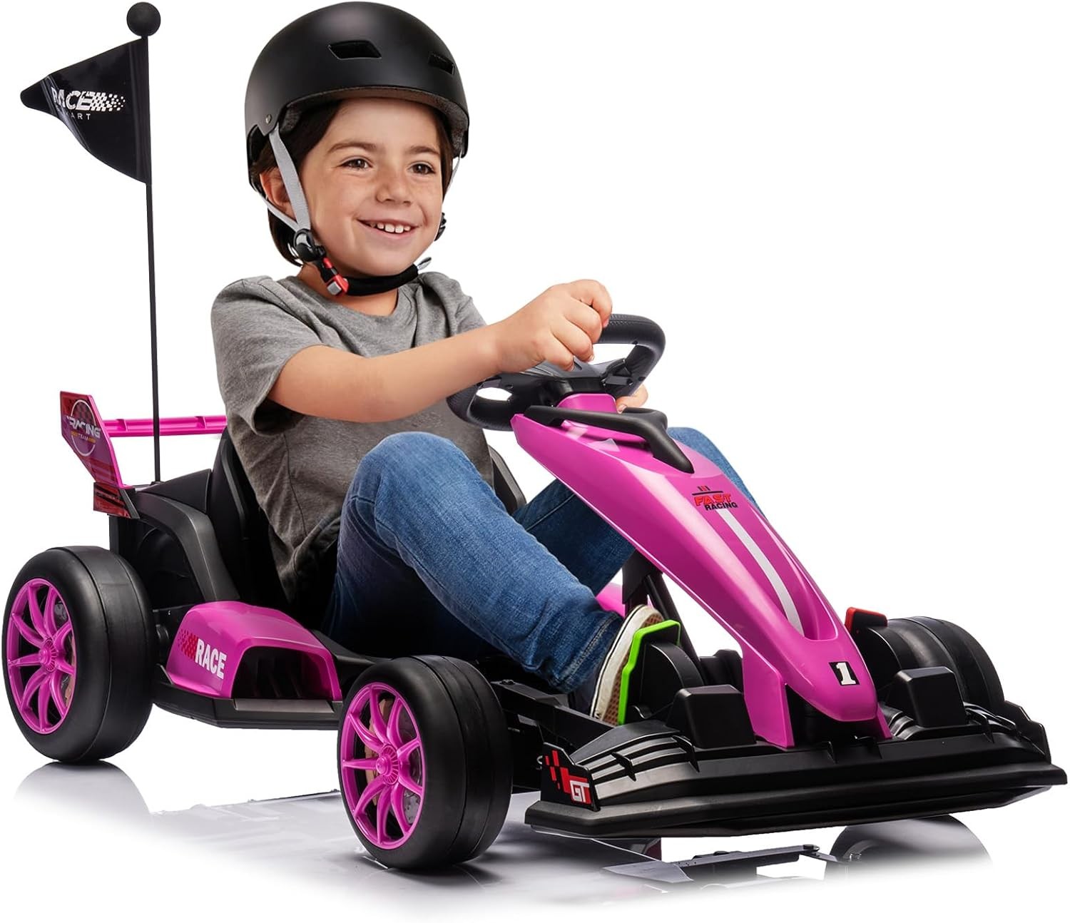 Electric Go Kart 24V 7Ah Drifting Racing Ride On Toy for Kids 6+ Max Load 135lbs