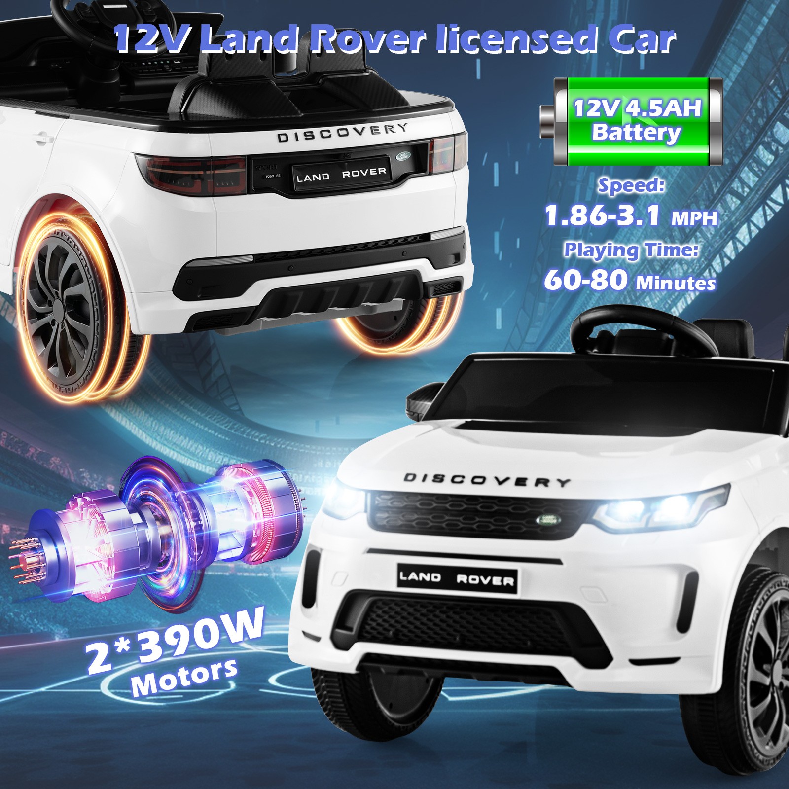 12V Kids Ride On Car Licensed Land Rover Electric Vehicle w/ Remote Control