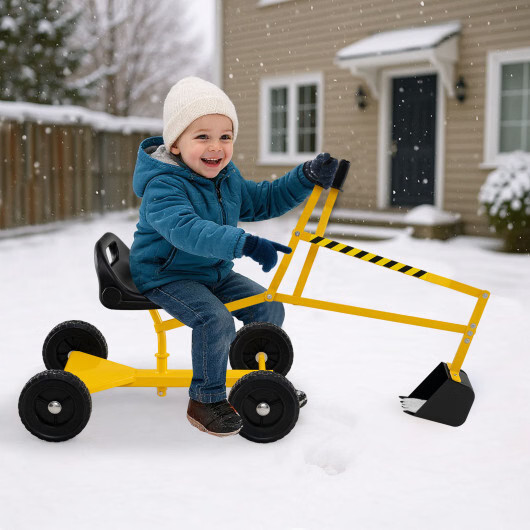 Sand Digger for Kids Sandbox Toy Digger with 2-Handed Controls and Flexible Shov