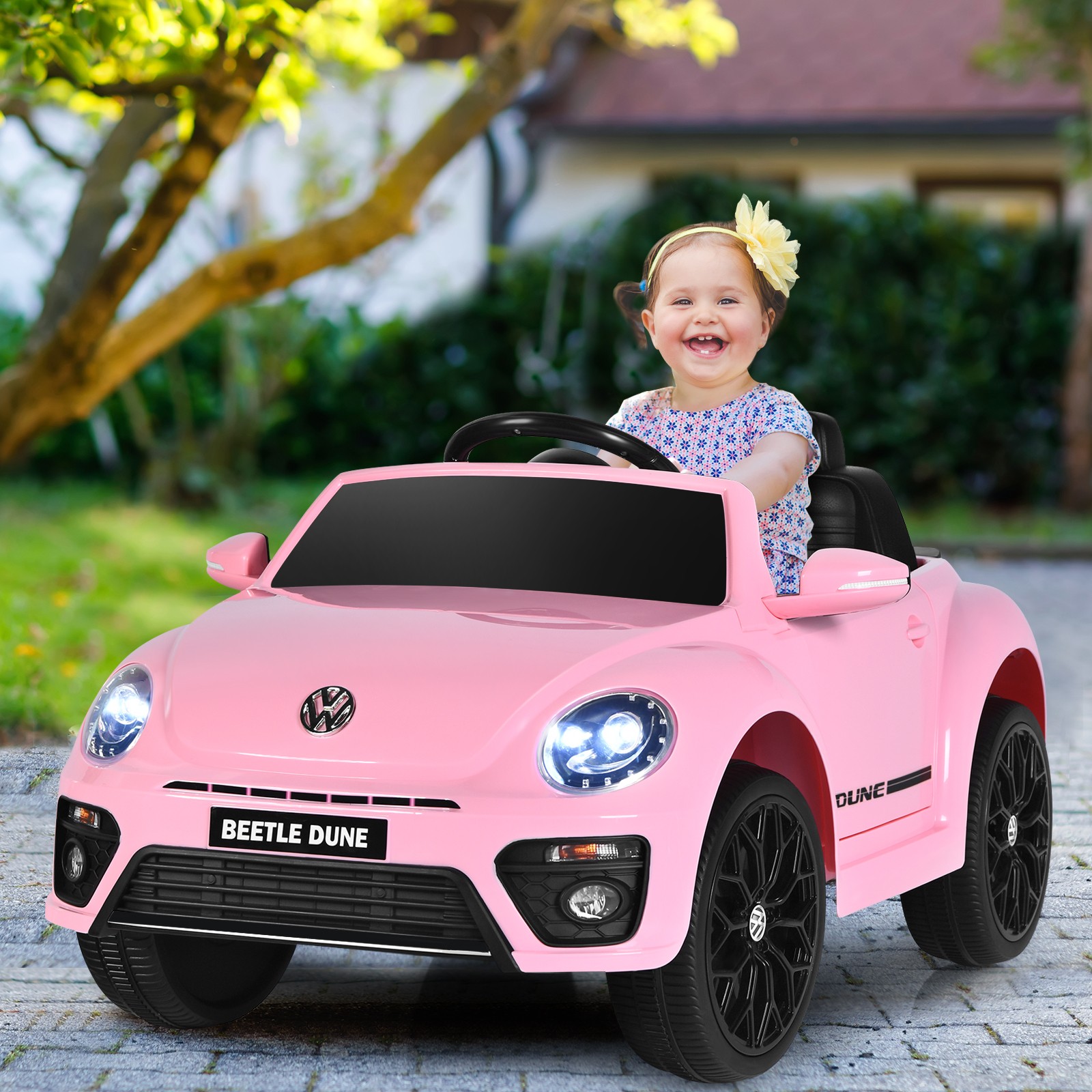 12V Kids Ride On Car Licensed Volkswagen Beetle w/ Remote Control & Music