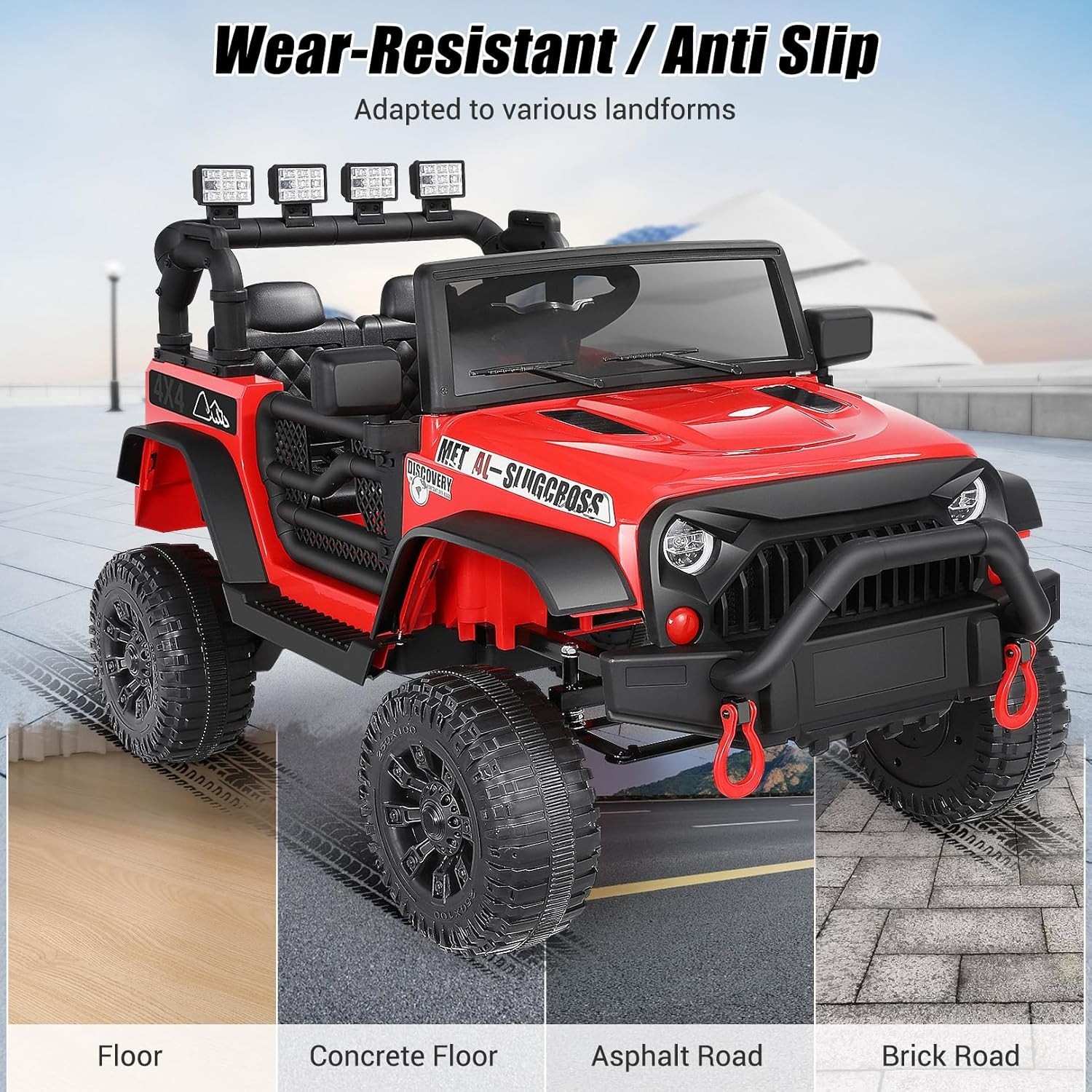 Kids Ride On Car Trucks 12/24V Electric Toy+Music LED Light Remote Control Gift-