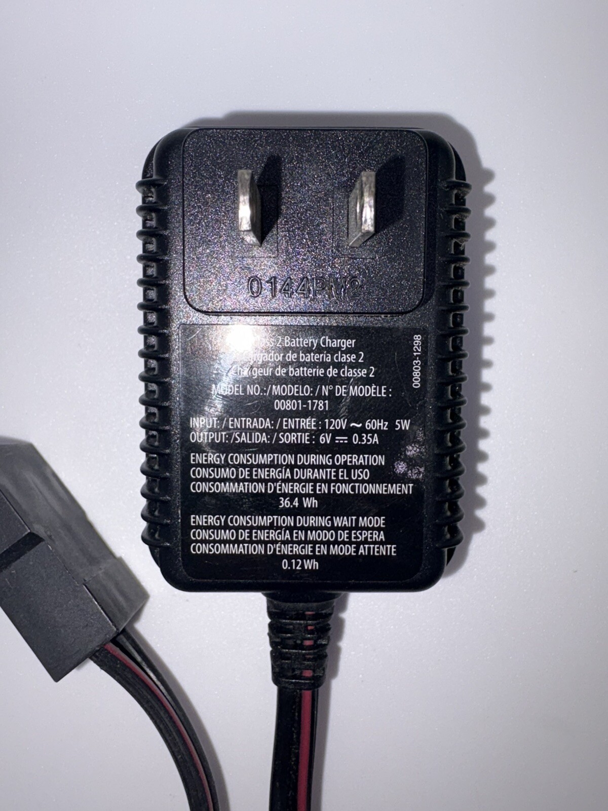 Fisher Price Power Wheels 00803-1295 6V Class 2 Battery Charger OEM Genuine