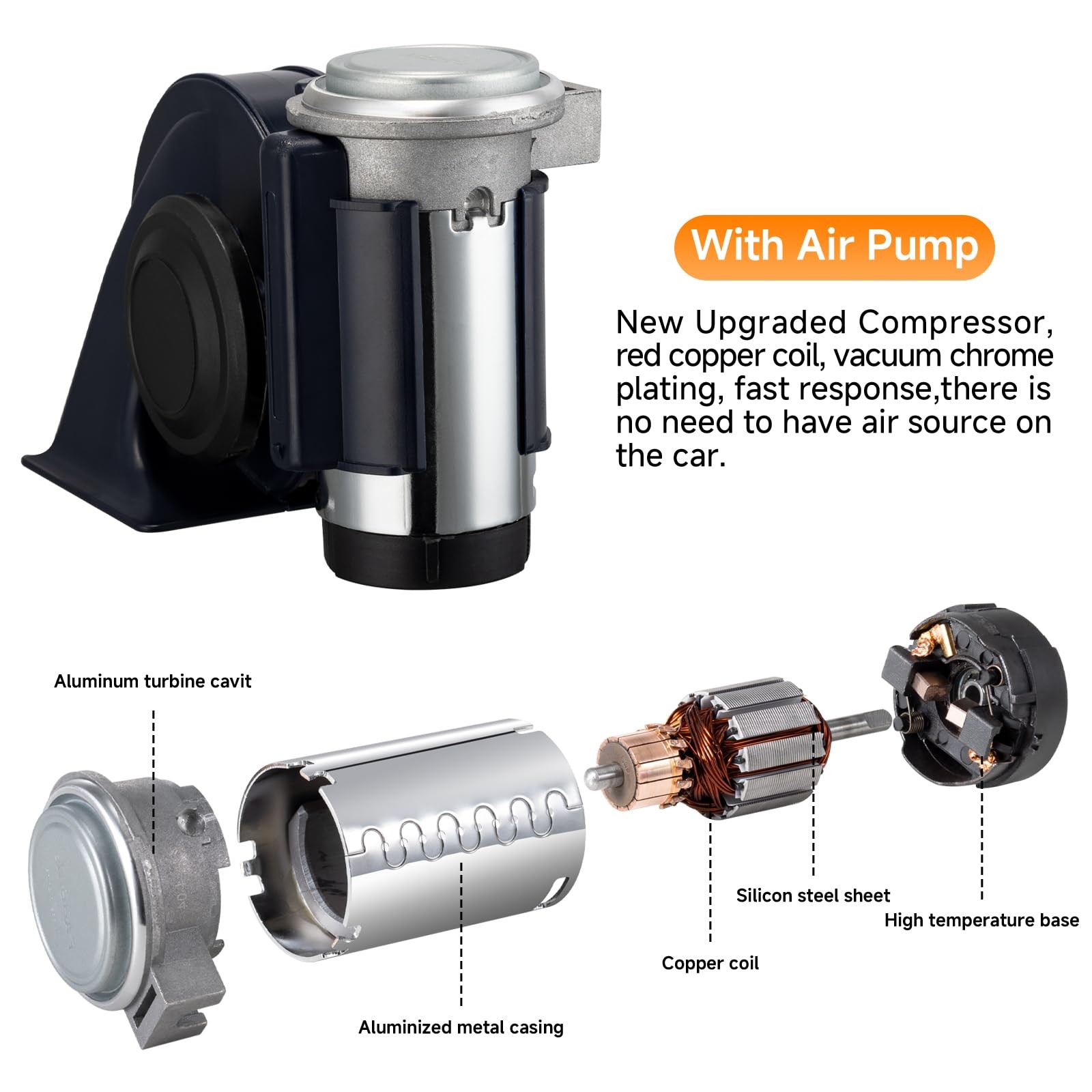 Air Horn,12V 150DB Loud Train Horn kit for Car Truck Motorcycles,Boat Airhorn…