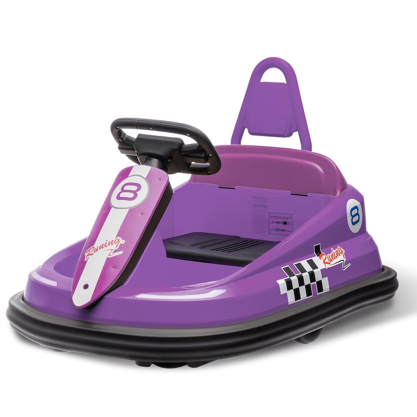Kids Electric Bumper Car 6V Ride-On Toy W/15W Motors Steering Wheel Control NEW