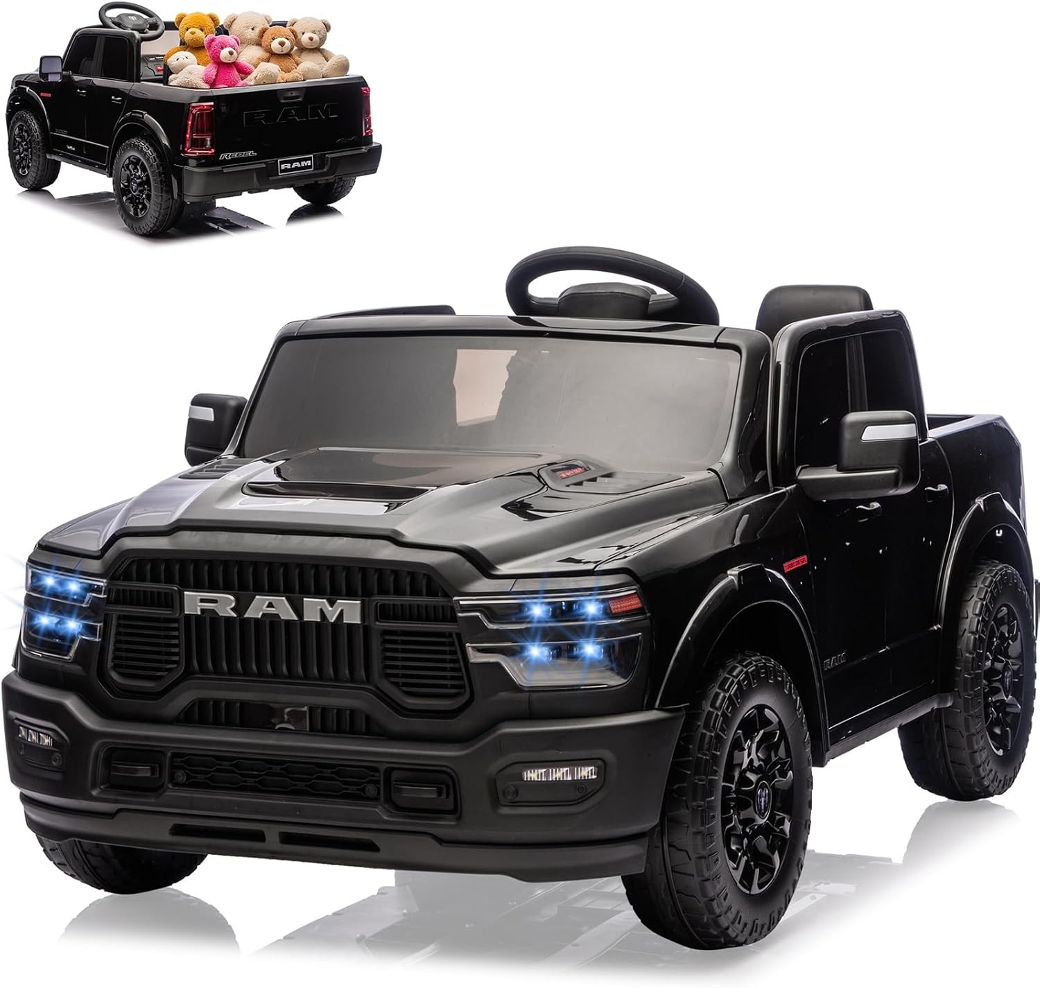 24V Ride on Toys,2 Seater Licensed Car Truck with Remote Control Kids Xmas Gifts