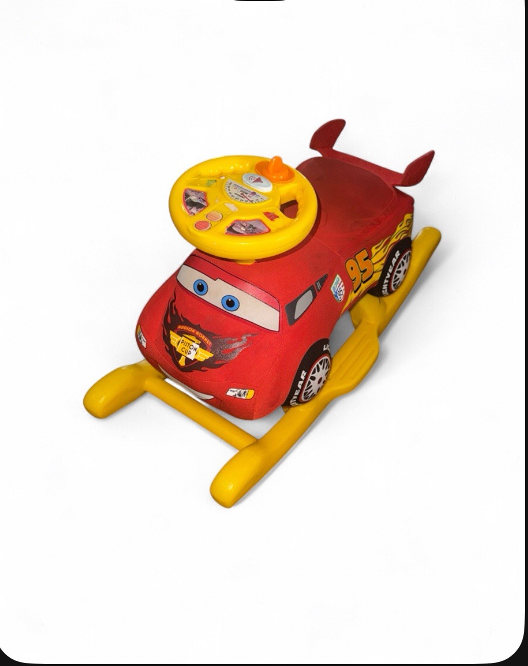Disney Pixar Cars Lightning McQueen Sit On Rocker Rocking Plush Toddler WORKING!