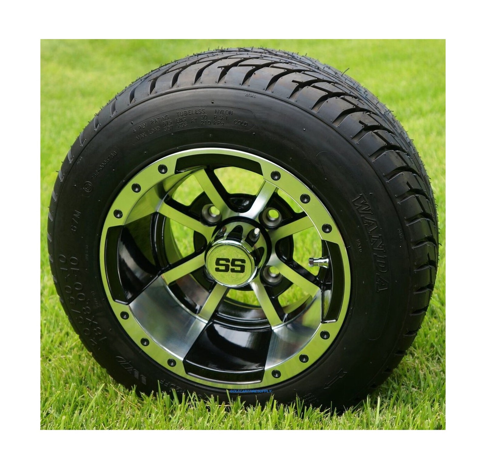 10″ STORM TROOPER Machined/Black Wheels and 205/50-10″ DOT Golf Cart Tires – …