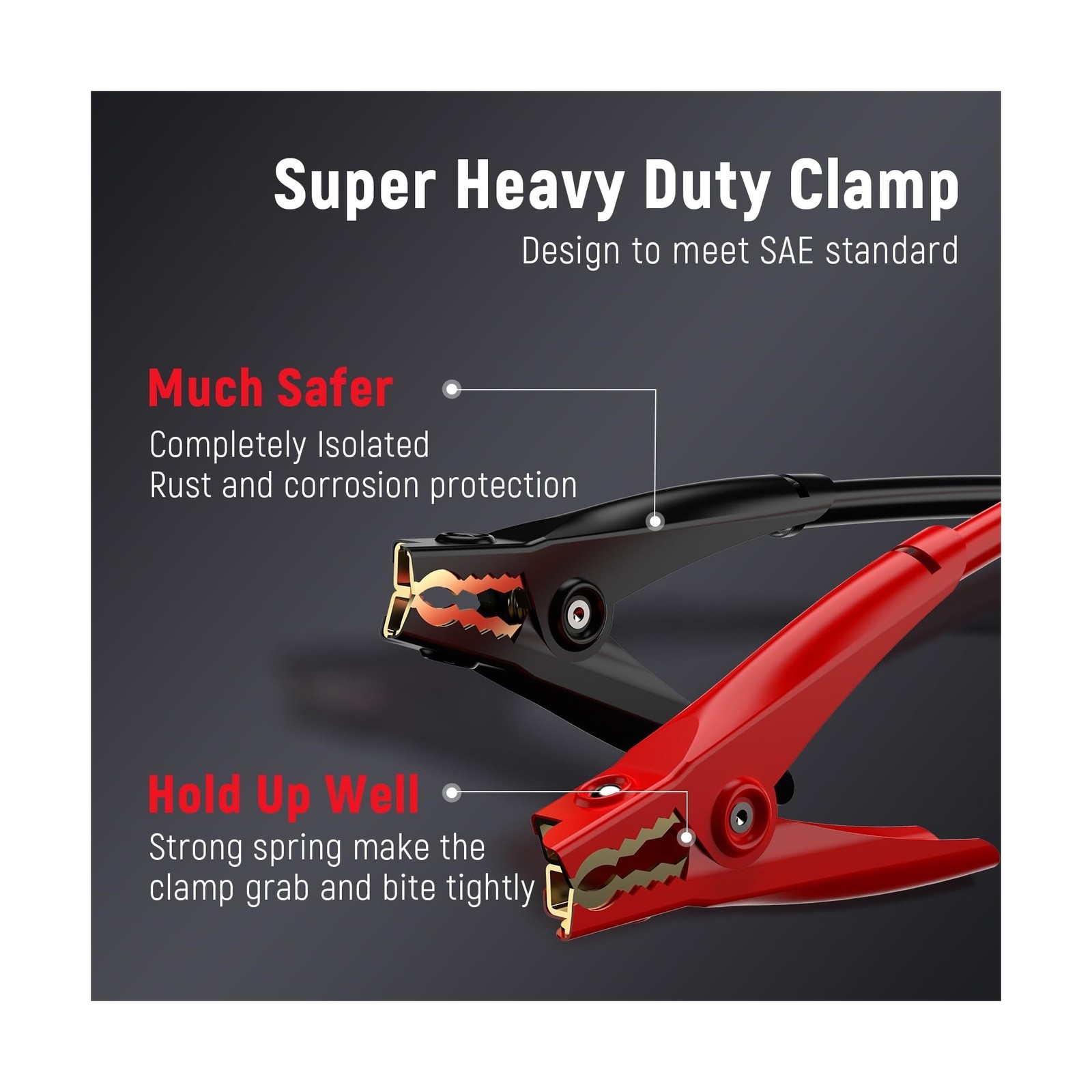 TOPDC 4 Gauge 16 Feet Jumper Cables for Car, SUV and Trucks Battery, Heavy Du…