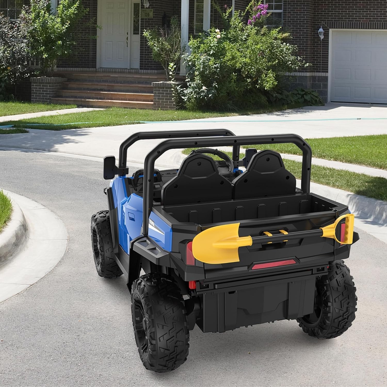 24V Ride On Truck for Kids w/ Remote, 4WD, LED Lights,Bluetooth,Dump Bed,2 Seats