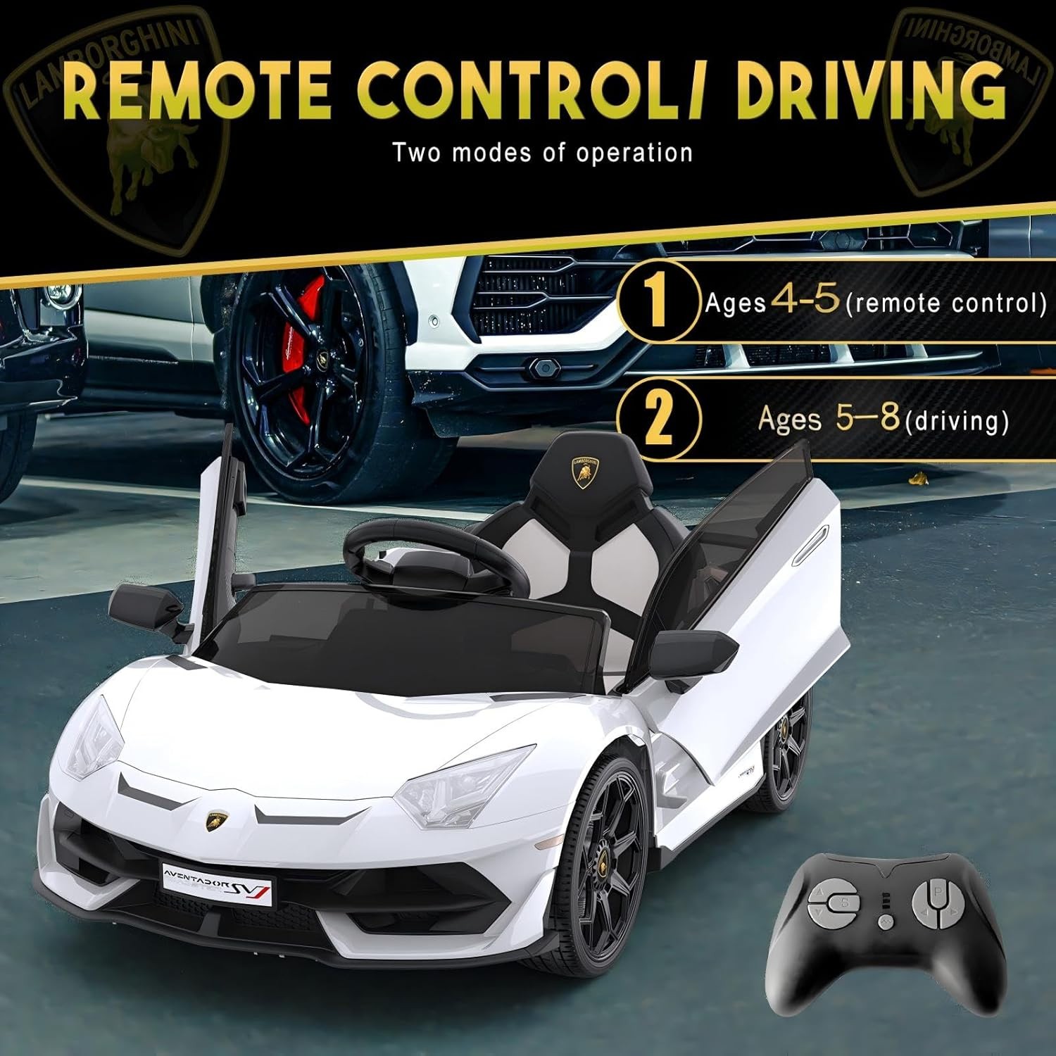 12V Ride On Car Land Rover Kids Electric Car Red with Remote Control Lamborghini