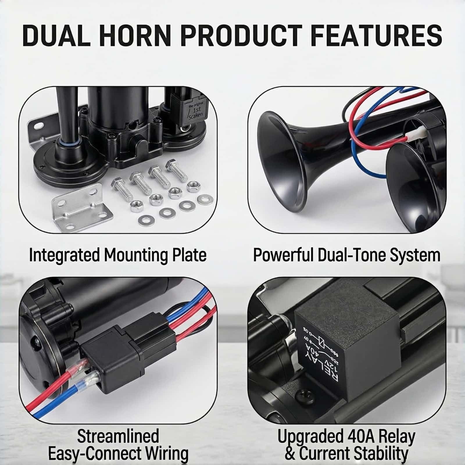 Air Horn for Car, 12V Electric Air Horn for Trucks, Boats,SUVs, Motorcycles, …