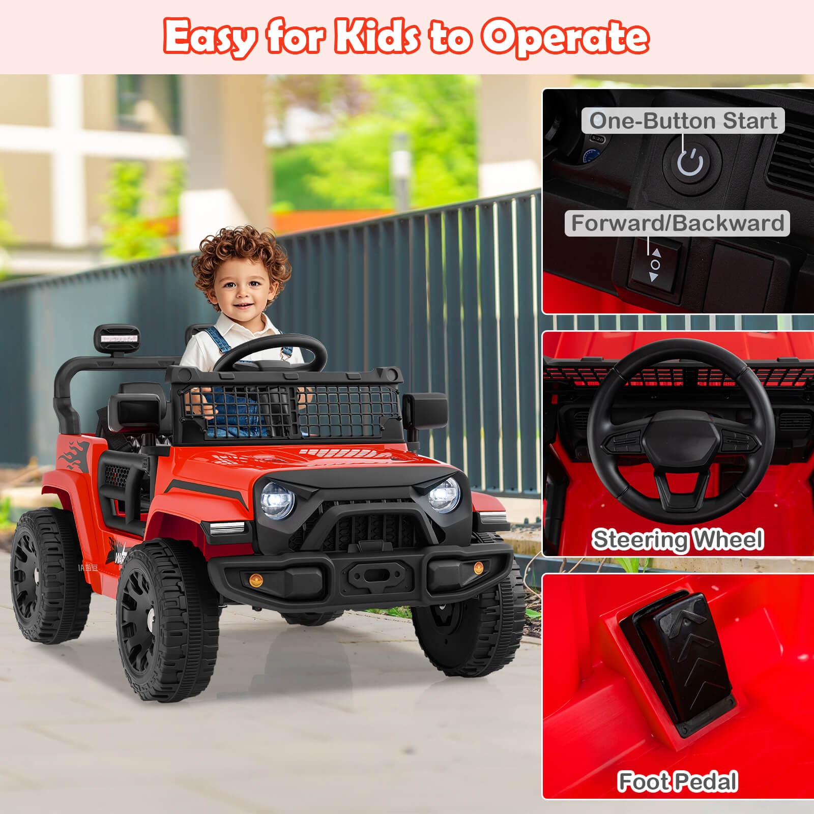 12V Kids Ride on Truck Car Battery Powered Electric Vehicle with Remote Control