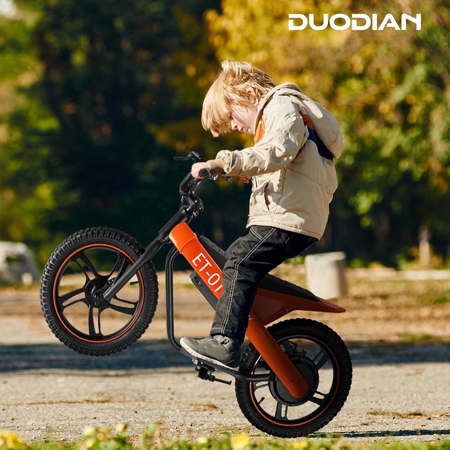 Kids Electric Balance Bike 350W/750W 19MPH 18 Mile 16″ Tires Off Road Yellow