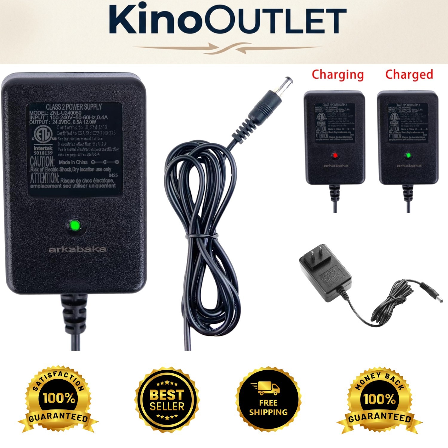 24 Volt Charger for Ride-On Toys – Lightweight, Safe with Simple Plug-In Design