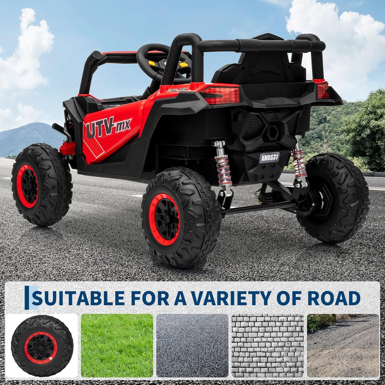 12V Kids Electric 4 Wheeler Car Ride on Toy 5 mph Truck Off-road UTV with Remote