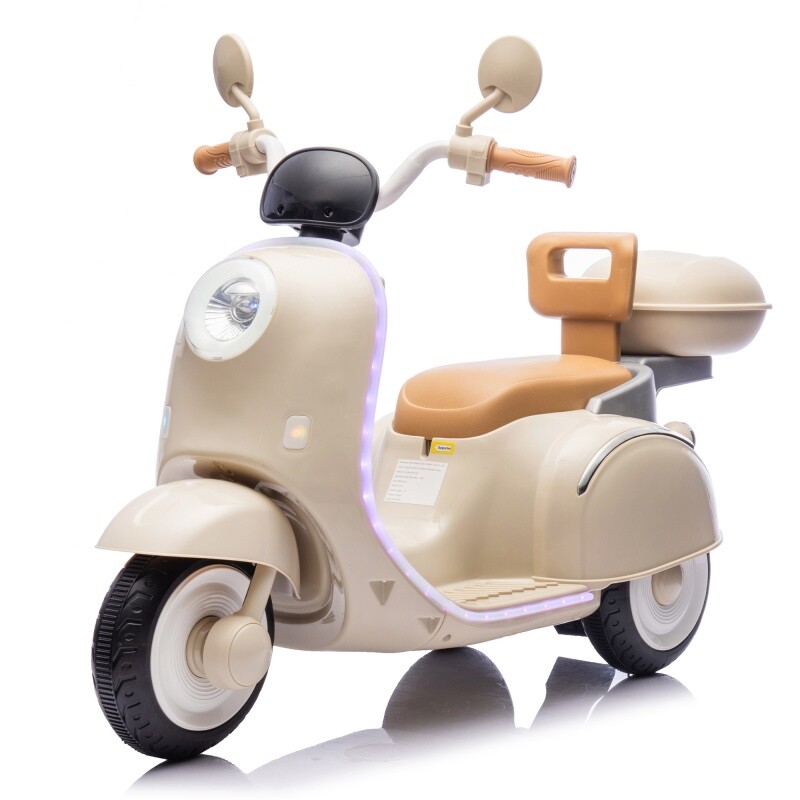 12V Kids Ride On Three-Wheel Electric Motorcycle W/Bluetooth Music For 3-6 Years