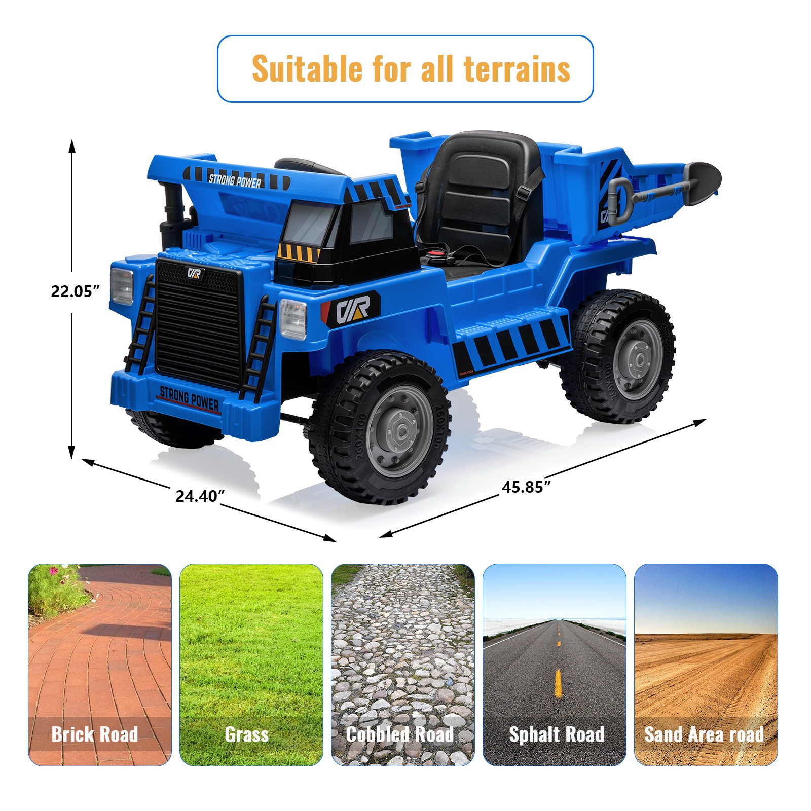 12V Ride On Dump Truck Toy Kids Electric Cars for Kids with Music Player