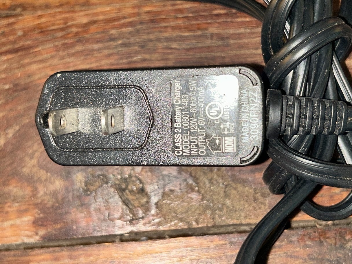 Used Genuine Power Wheels 6-Volt Battery Charger 00801-1483