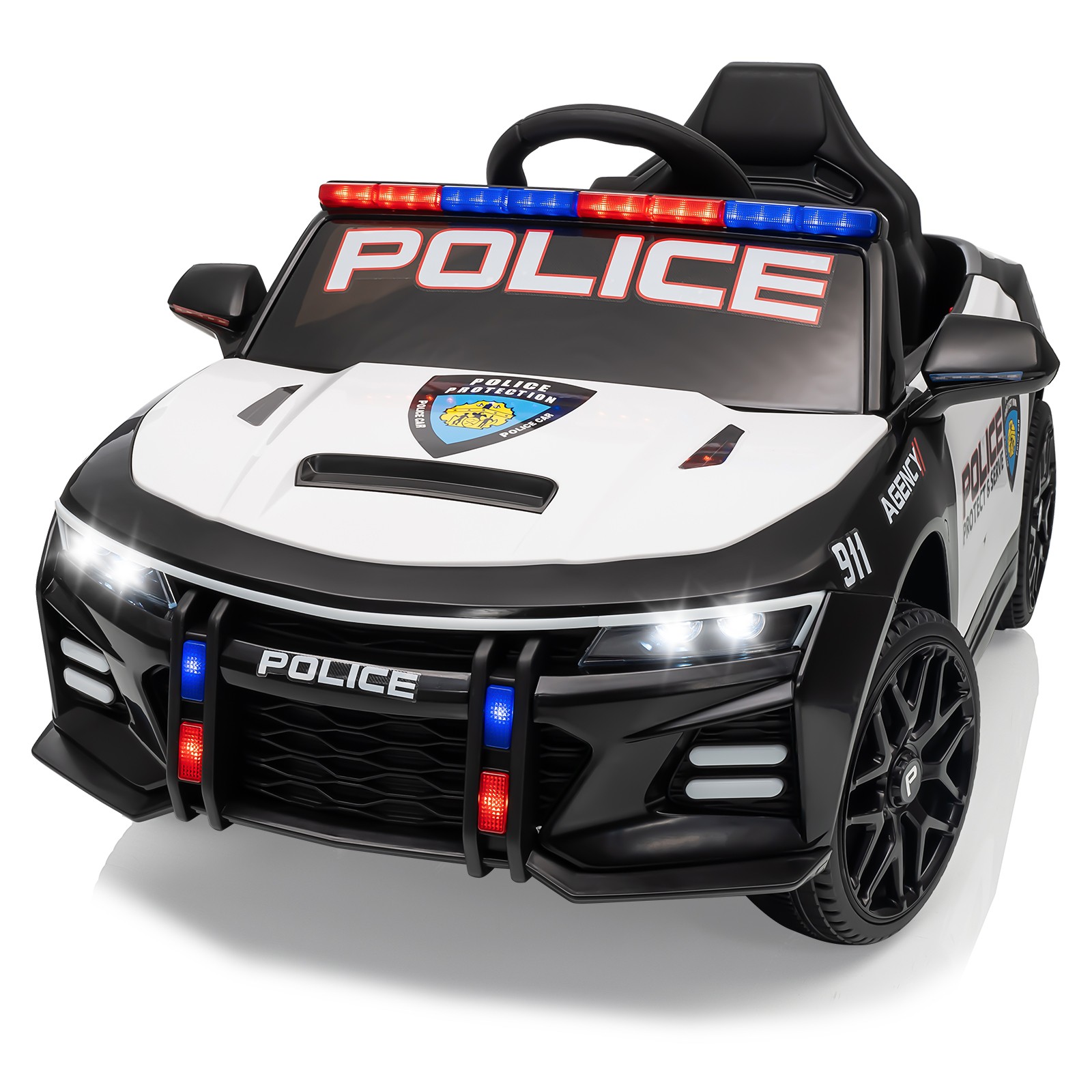 Police Car Ride on Electric Car for Kids,Battery Powered Ride-on Toys Cop Cars