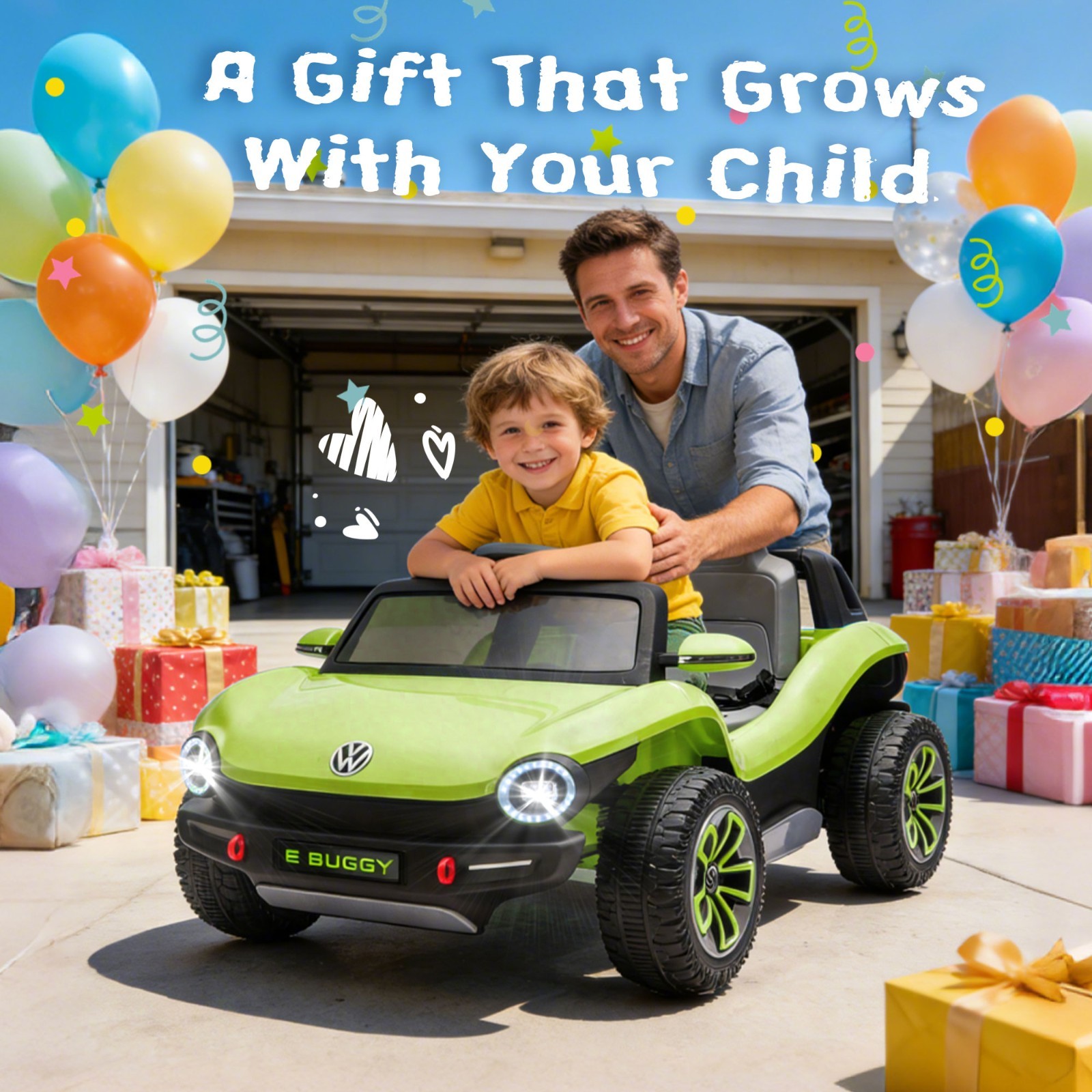12V Kids Ride On Car Licensed Volkswagen Beetle Electric Toy with Remote LED USB