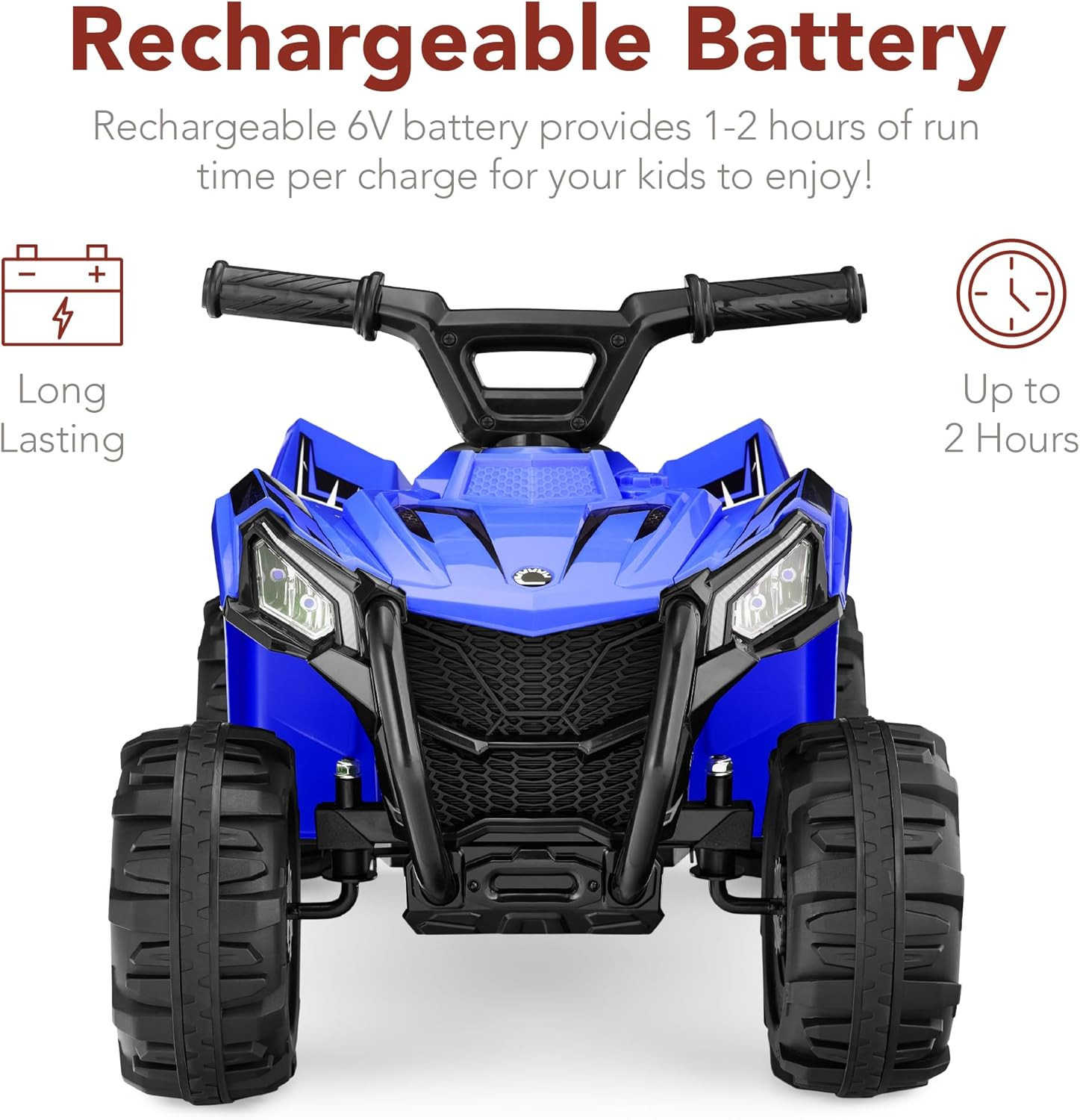 6V Kids Ride on Toy, 4-Wheeler Quad ATV Play Car W/ 1.8MPH Max Speed, Treaded Ti