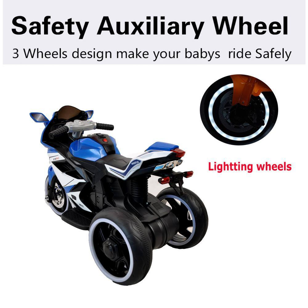 Plastic 6V Electric Motorcycle for Kids 3-4 -Years Boys & Girls with Headlight,