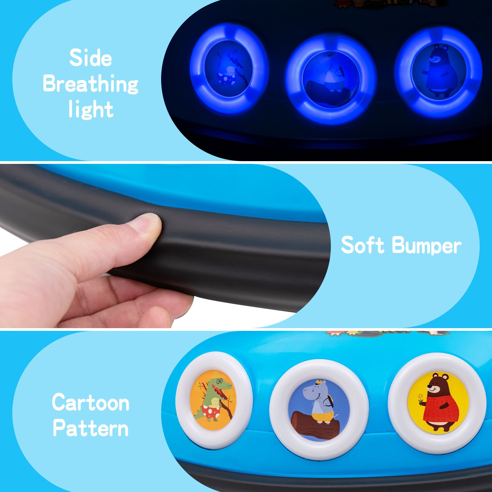 12V Kids Ride on Bumper Car Remote Control w/ Flashing LED Light & Music Navy