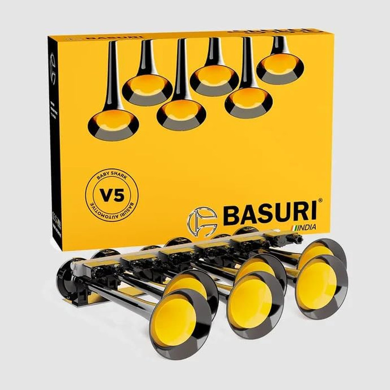 BASURI Musical Air Horn 12/24 Volt 130 DB Version (Baby Shark 5.0) 24 Super Loud
