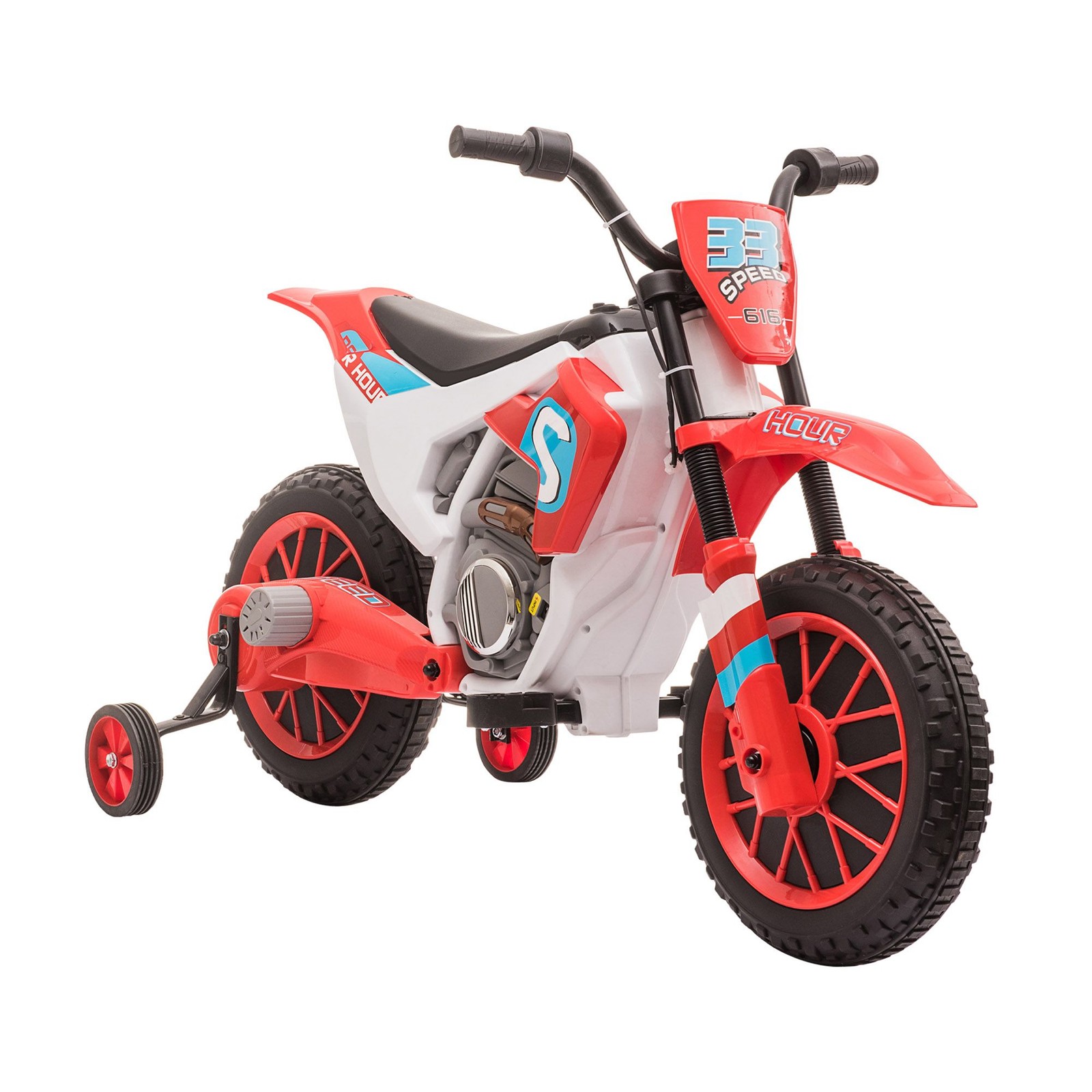 Kids 12V Electric Motorcycle Ride-On 42×20.25×26.75in Color Red