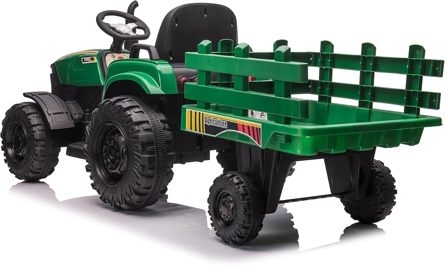 Electric Ride On Car Kids Ride On Tractor with Trailer Outdoor Farm Play Vehicle