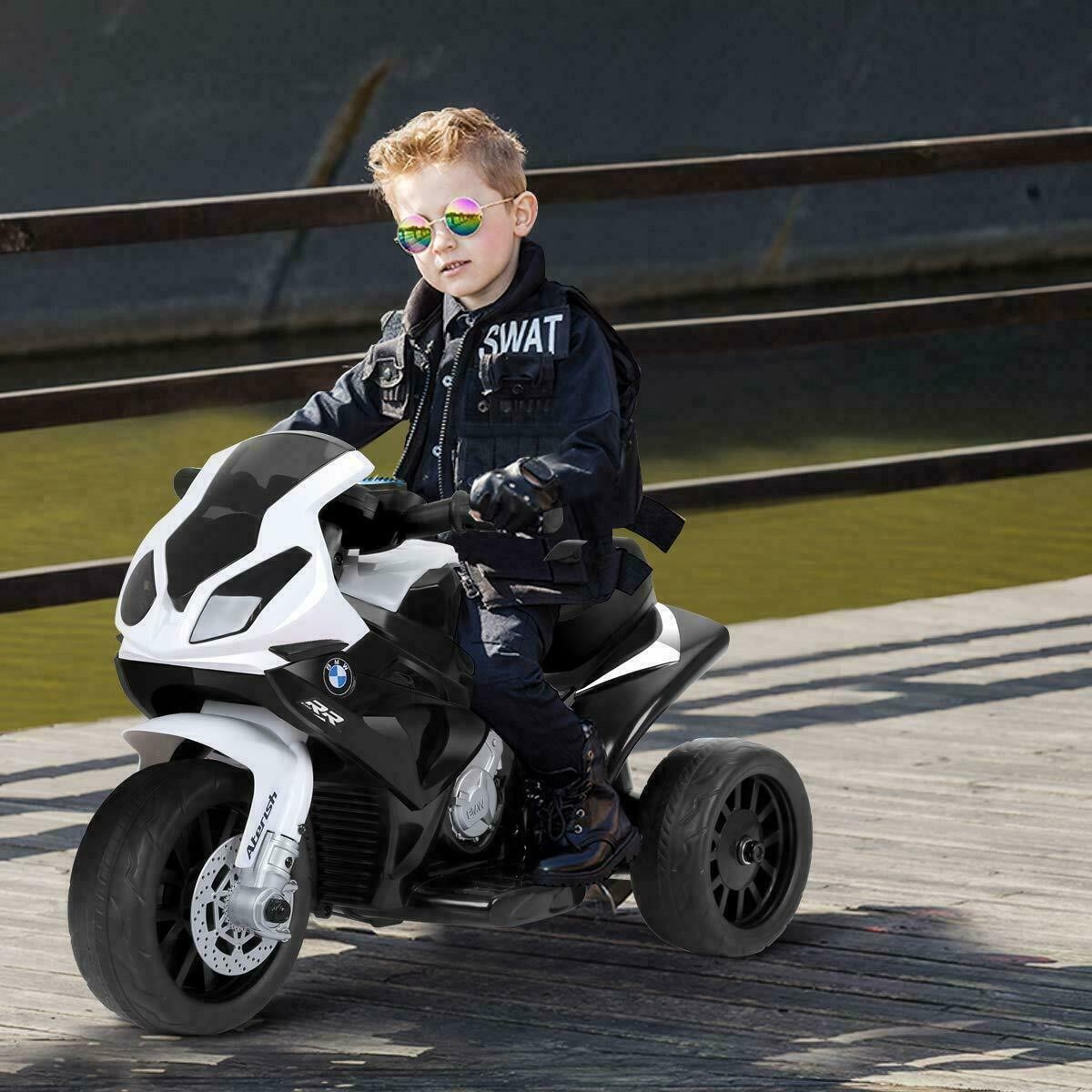 Kids Ride On Motorcycle BMW Licensed 6V Electric 3 Wheels Bicycle w/ Music Black