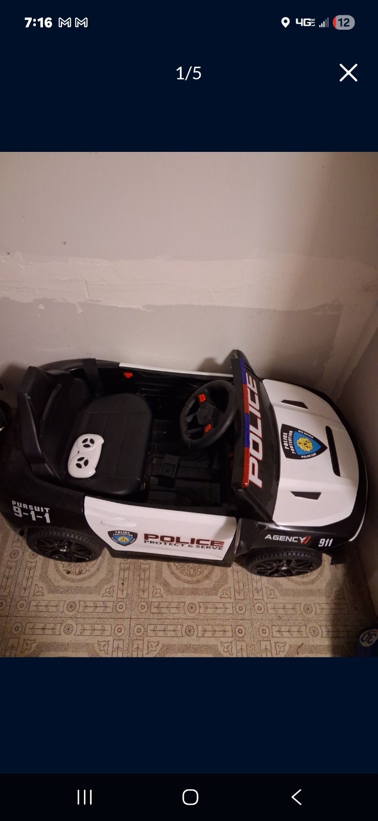 Tobbi 442170 Ride On Police Car with Remote Control